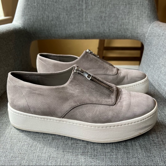Vince Warner Nubuck zipper accent platform shoes size 7.5 - Picture 2 of 7